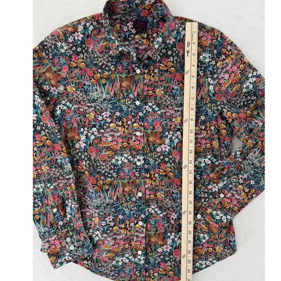 J Crew Liberty of London Floral Top Button up Shirt Long Sleeve Blouse 6 S - Picture 7 of 7